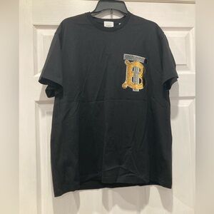 Burberry Black T-Shirt with Gold Logo